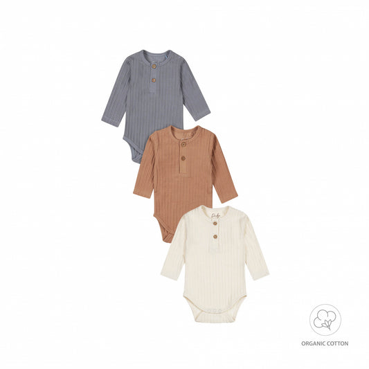 Dirkje "Bodys langarm" 3er Pack mit Knöpfen - Multi Color