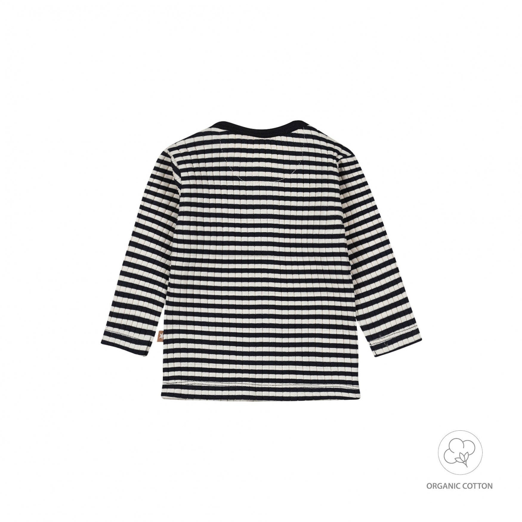 Dirkje "T-Shirt langarm" aus Feinrib, Navy gestreift