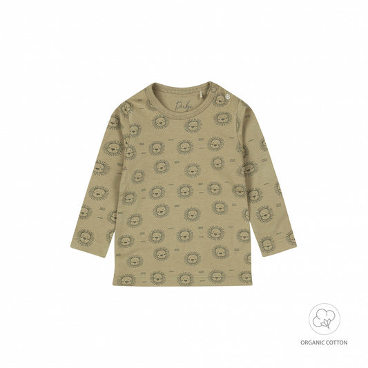 Dirkje "T-Shirt langarm" allover Druck - Faded Green