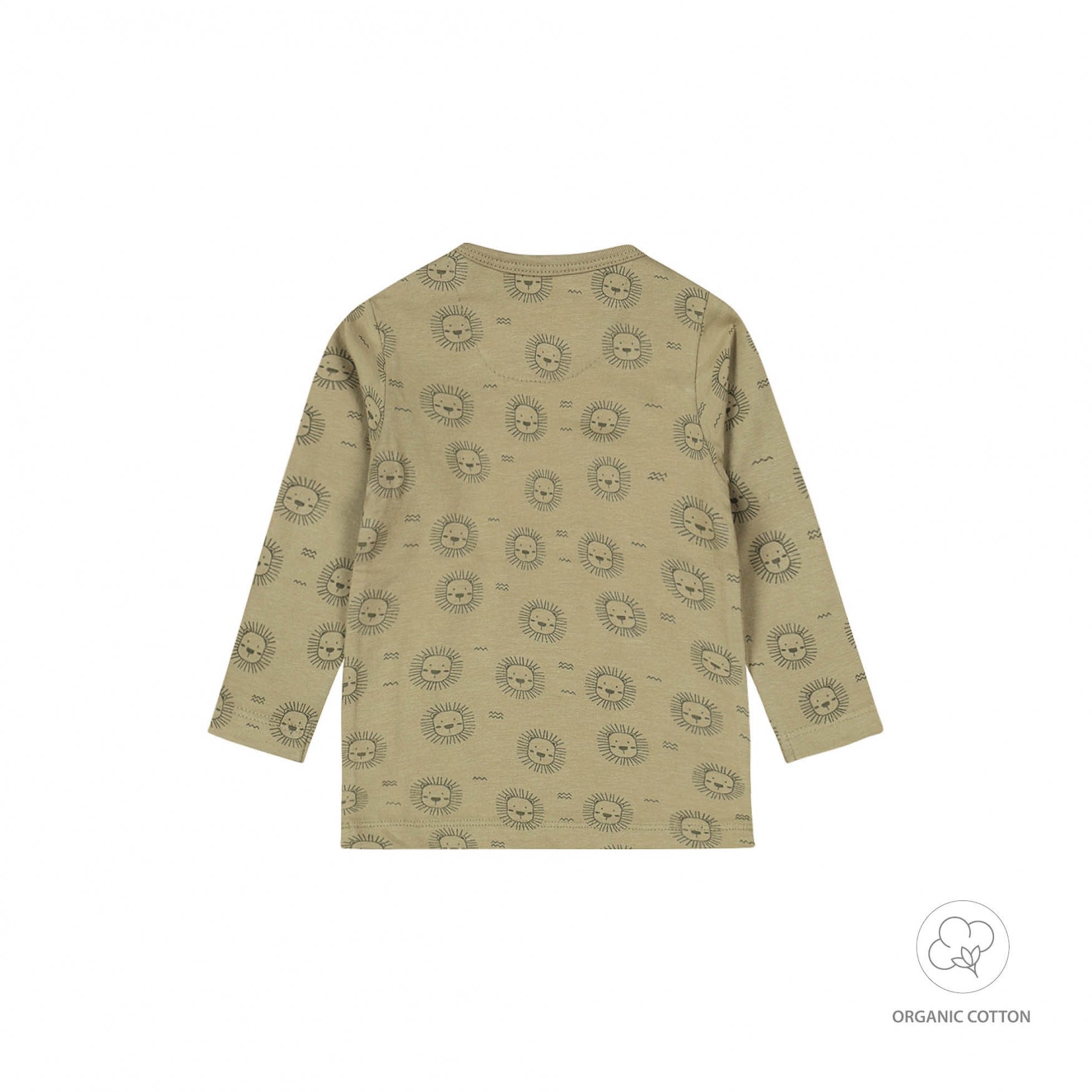 Dirkje "T-Shirt langarm" allover Druck - Faded Green
