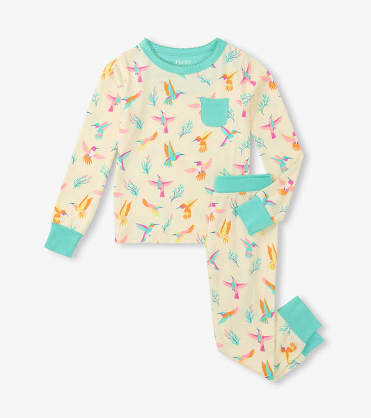 Hatley Frühlings-Kolibris-Bambus-Pyjama-Set - Afterglow