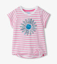 Bild in Galerie-Betrachter laden, Hatley Strahlendes, blumengestreiftes T-Shirt mit Bindeband vorne - White
