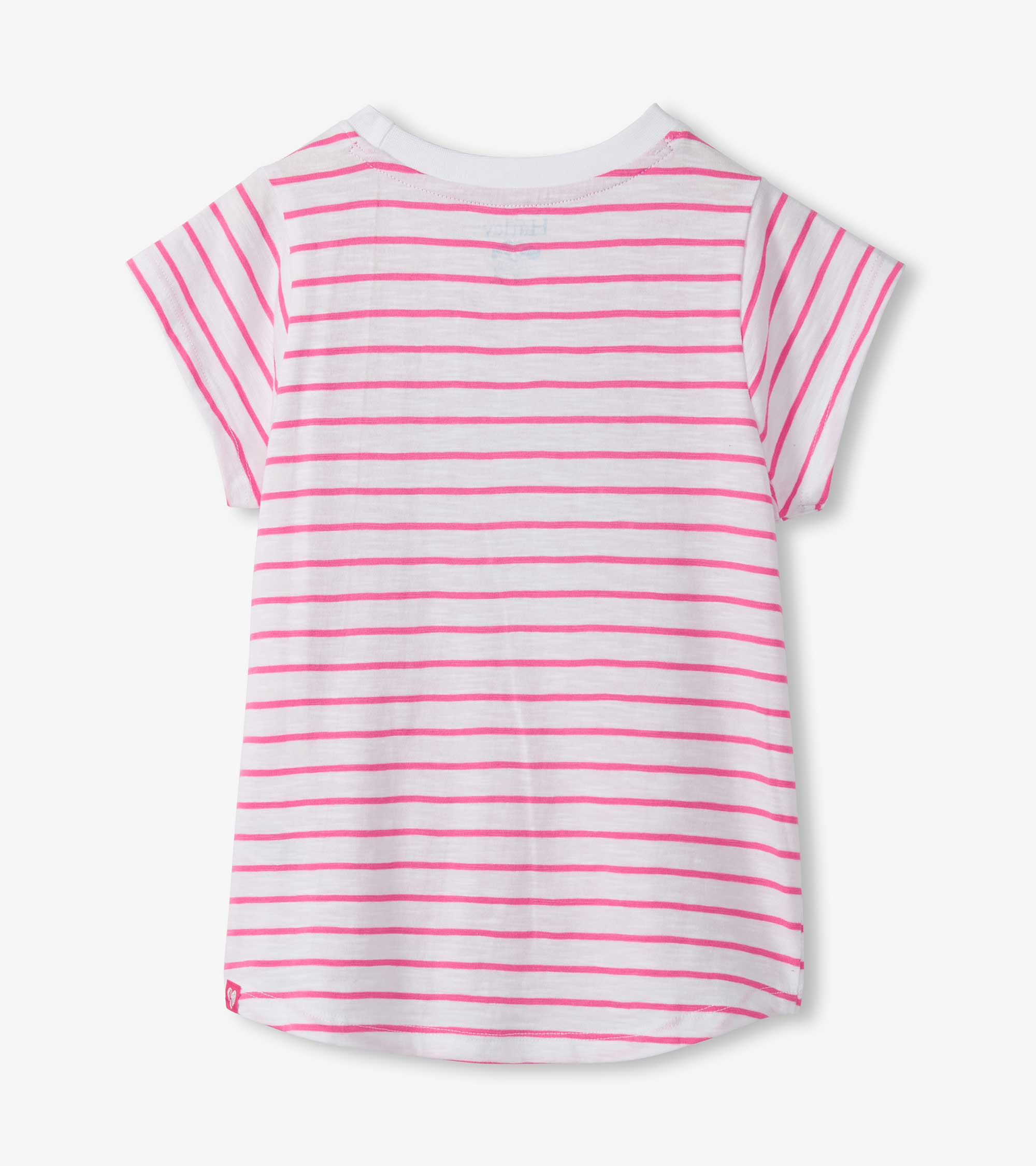 Hatley Strahlendes, blumengestreiftes T-Shirt mit Bindeband vorne - White