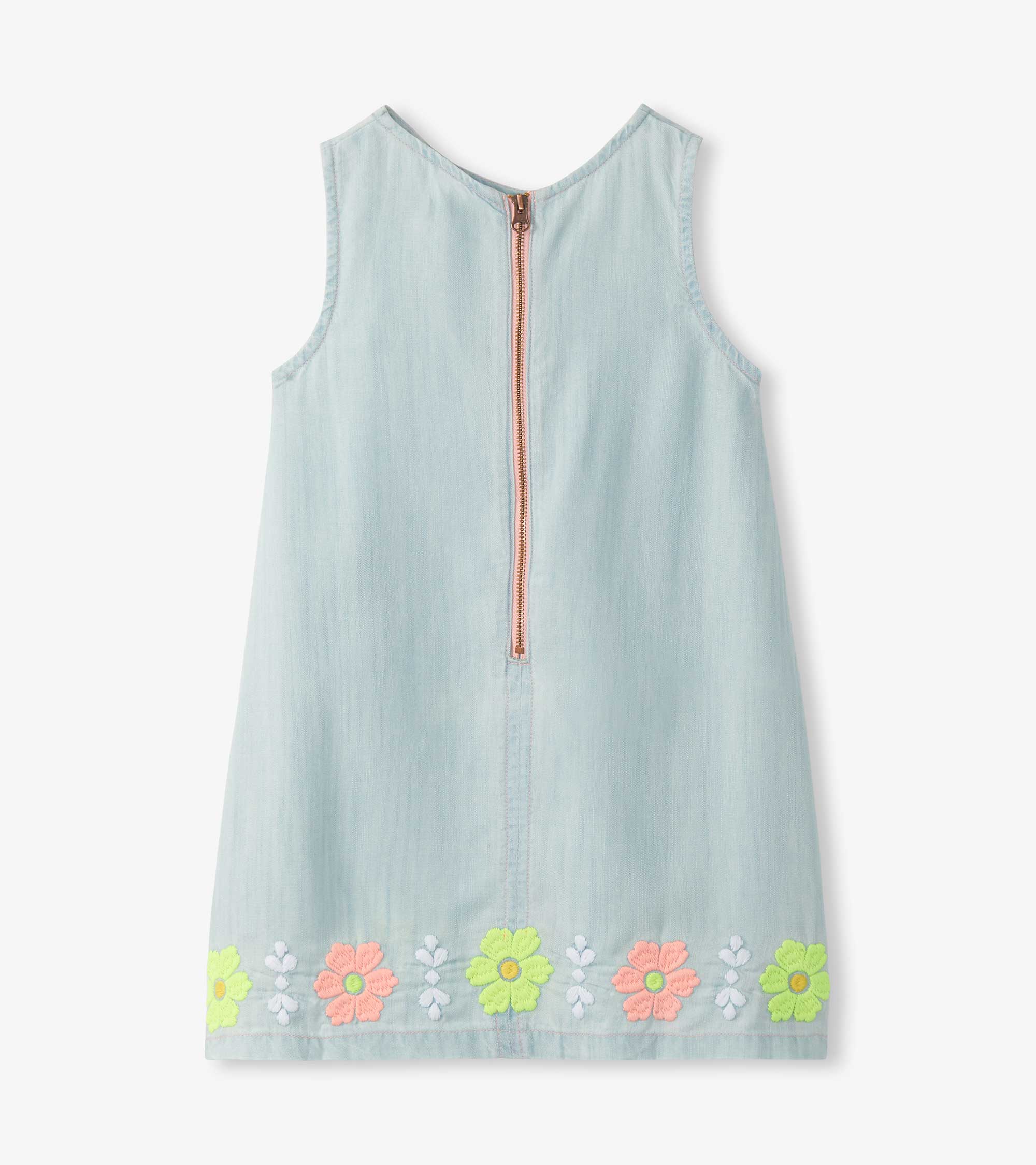 Hatley hellblaues, besticktes Latzkleid aus Tencel - Blue