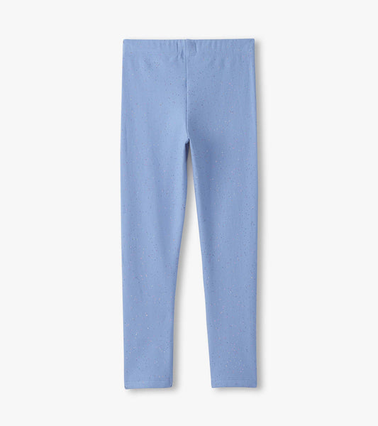 Hatley "Leggings" kuschelig mit Glitter - Kornblumenblau