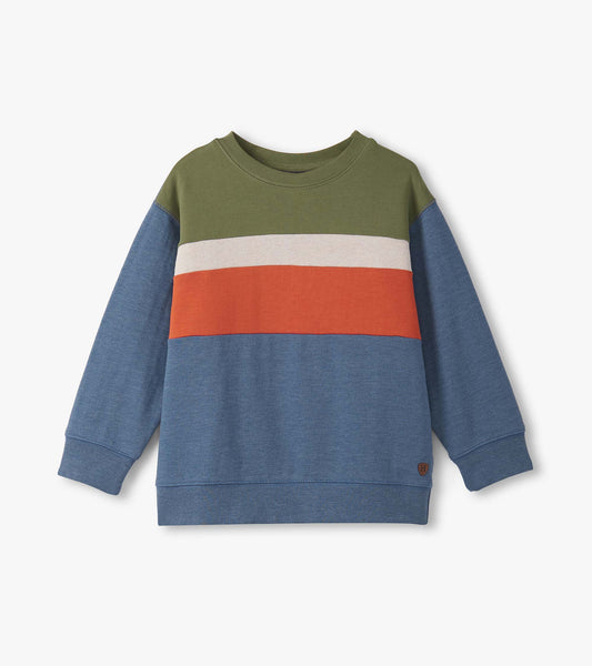 Hatley "Pullover" sportlich im herbstlichem Farbblockdesign - Fähnrich Blau