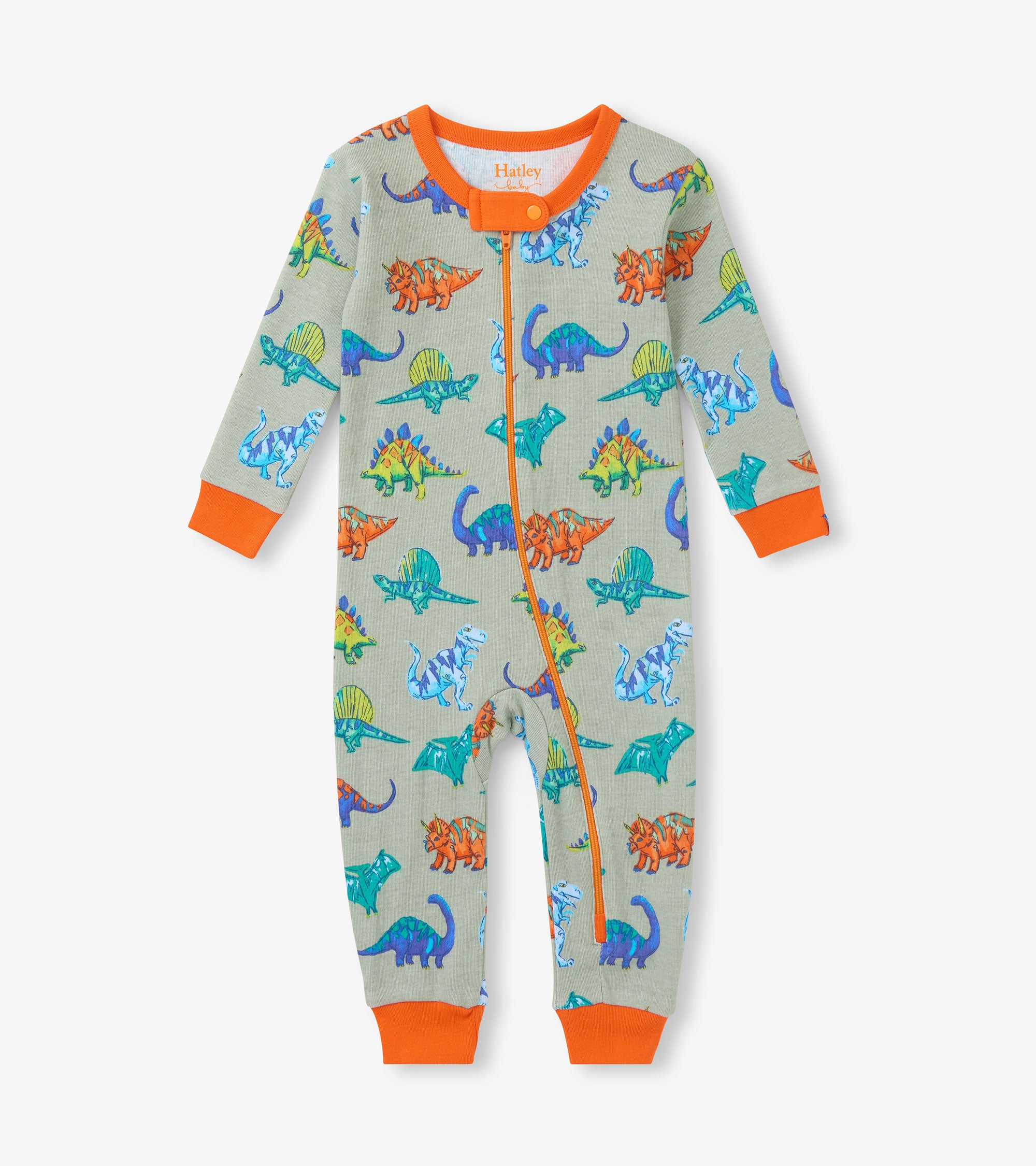 Hatley Dino-Party-Baumwolloverall - Desert Sage