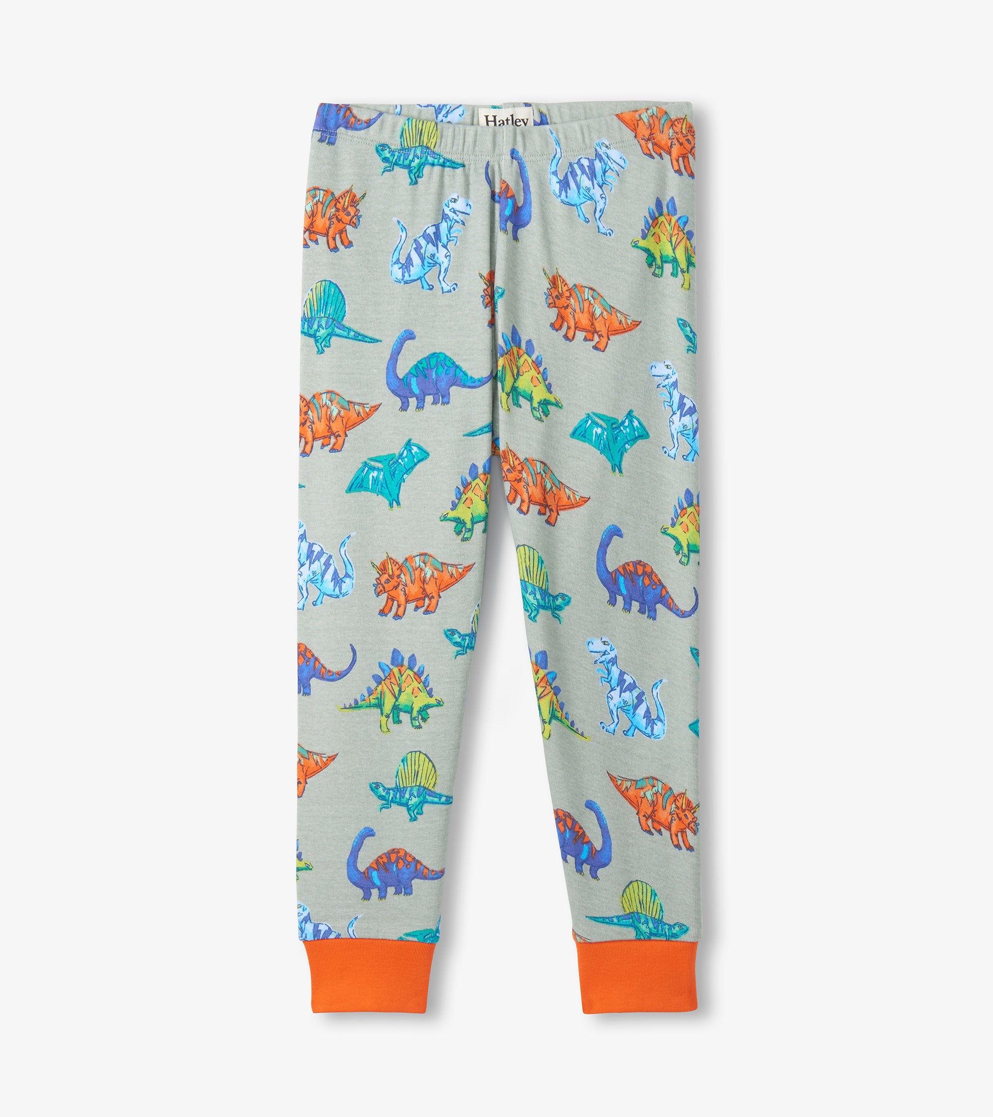 Hatley Dino-Party-Baumwollpyjama-Set - Desert Sage