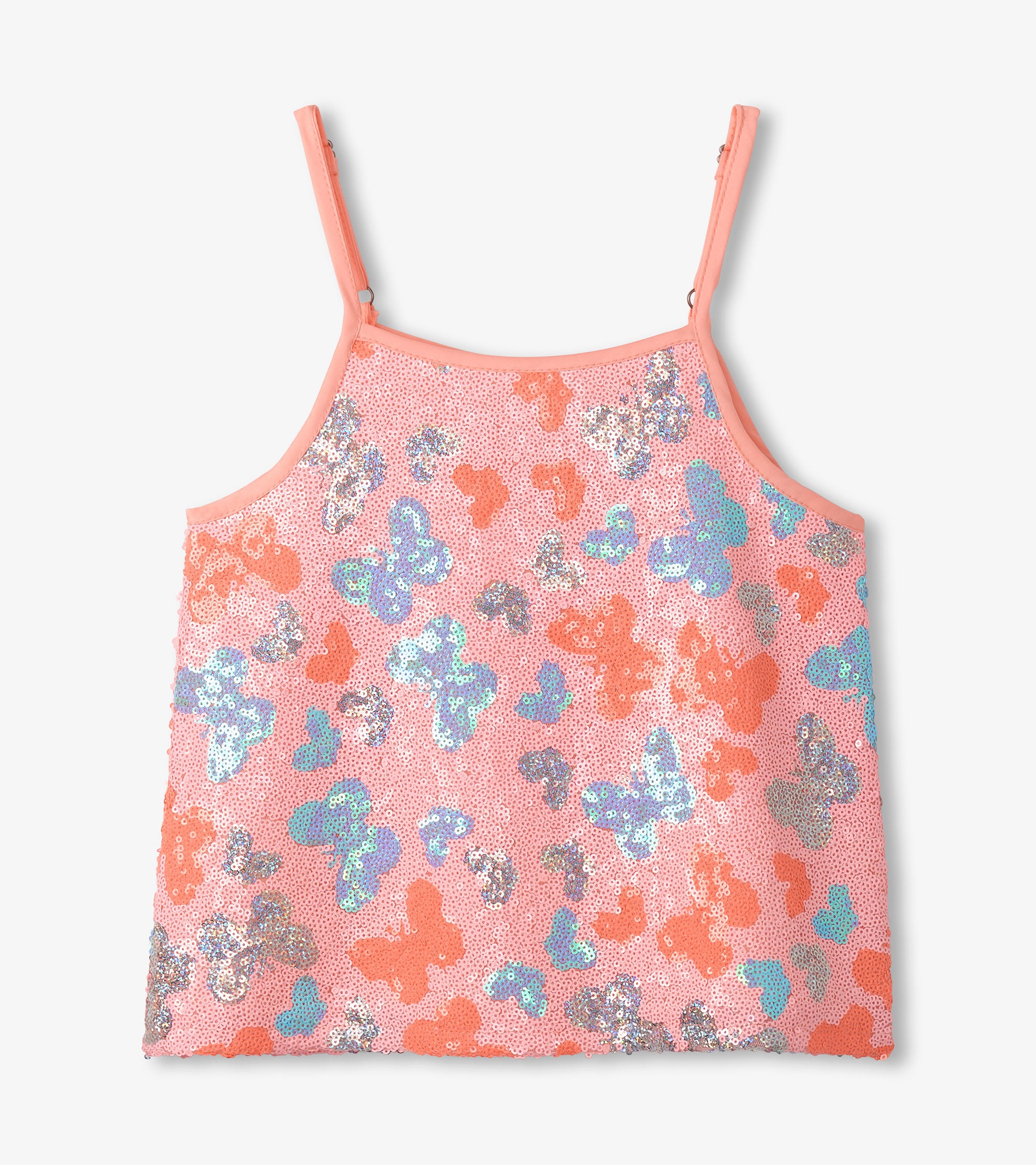 Hatley Glitzerndes Pailletten-Top mit Schmetterlingsmotiv - Apricot Blush
