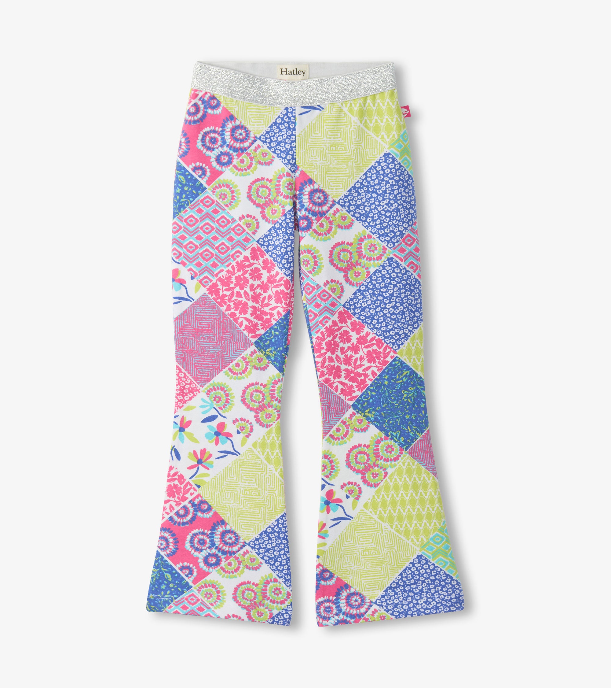 Hatley Patchwork-Stretch-Schlaghosen - Purple