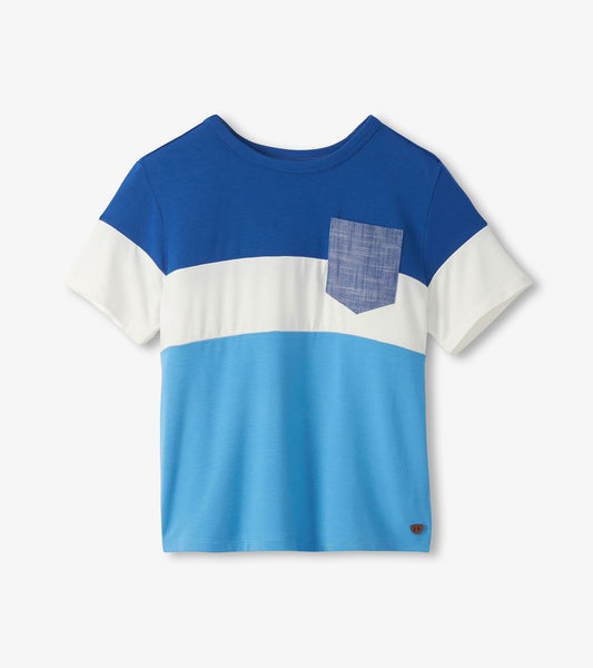 Hatley Niagara Farbblock Bambus-T-Shirt - Blue