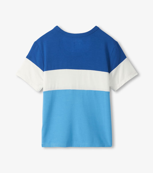 Hatley Niagara Farbblock Bambus-T-Shirt - Blue