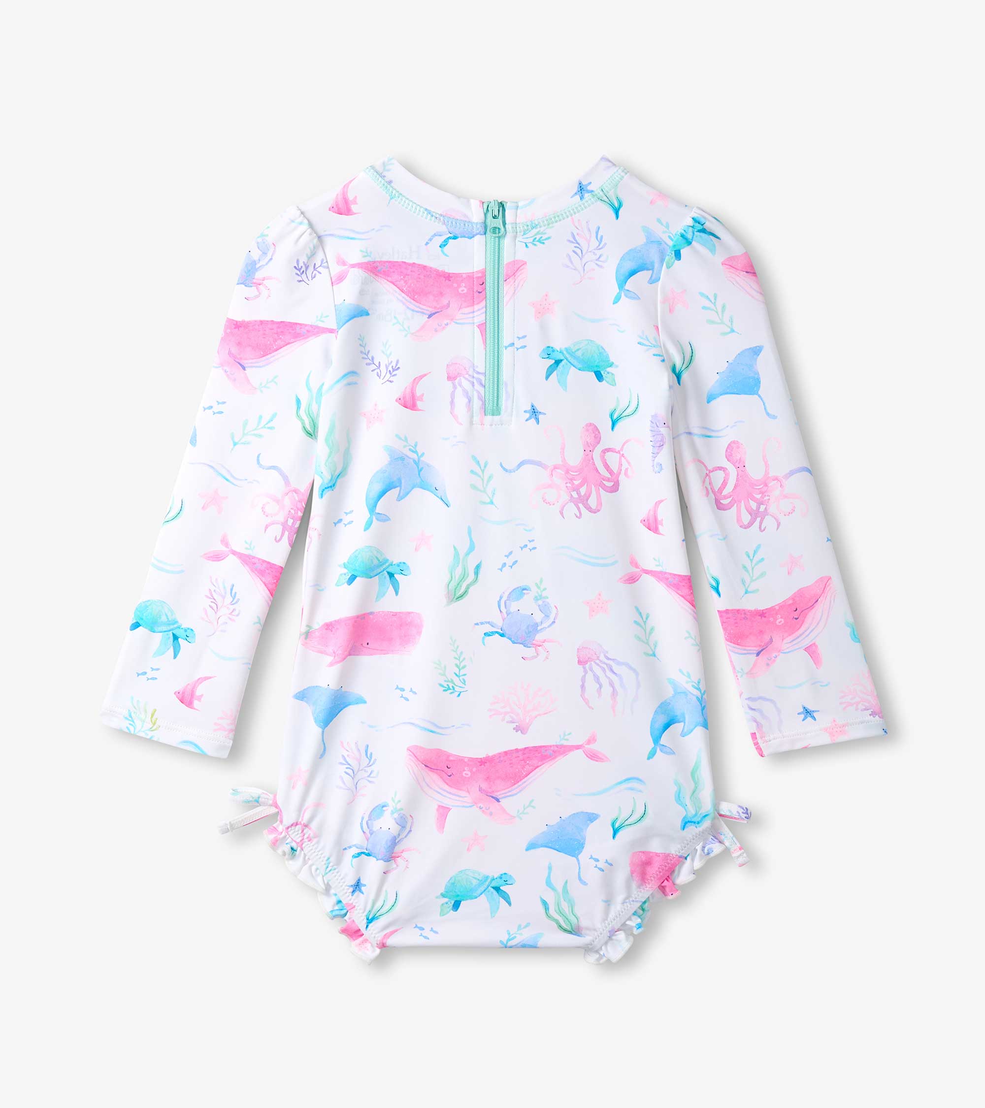 Hatley Rashguard-Badeanzug mit Meeresmotiven - White