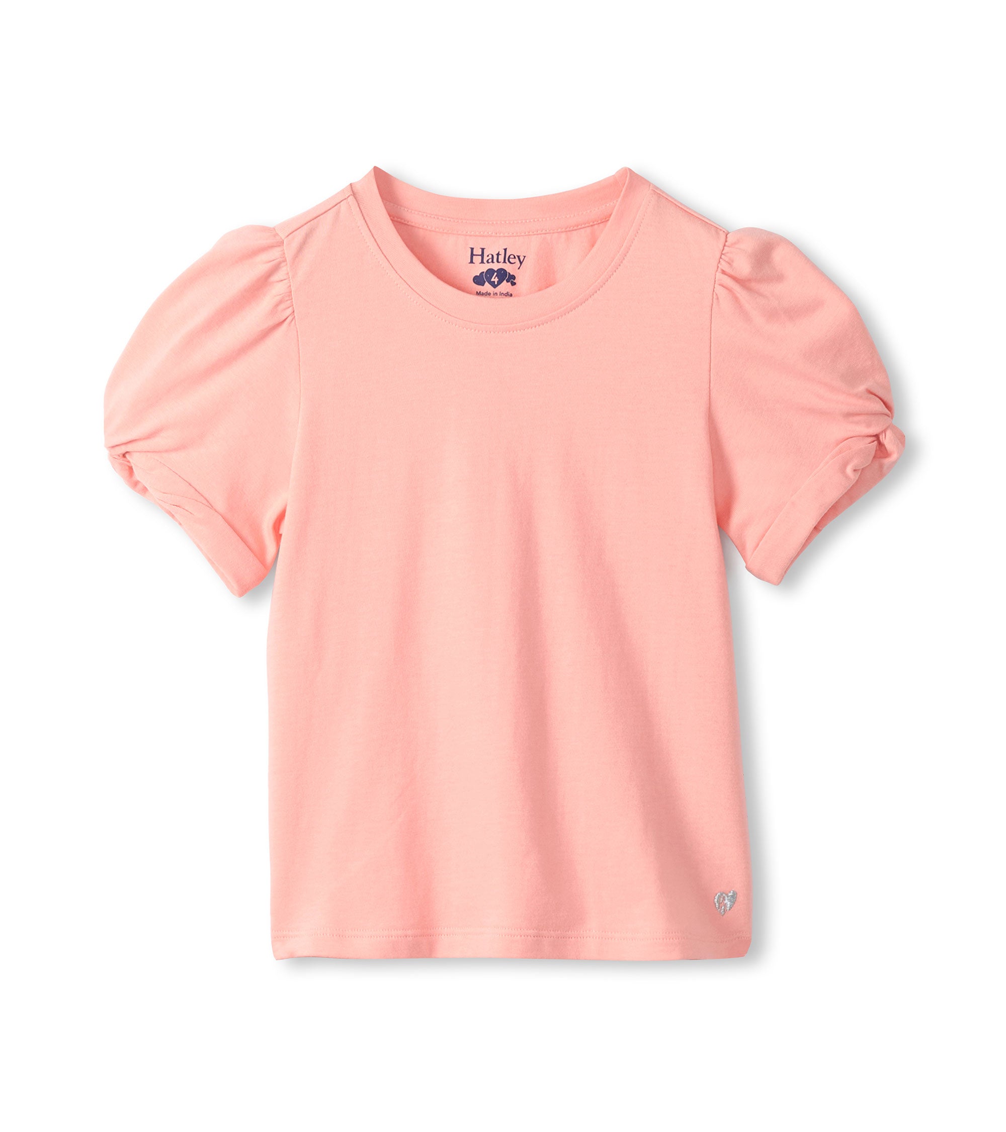 Hatley T-shirt mit verdrehten Ärmeln - Apricot Blush