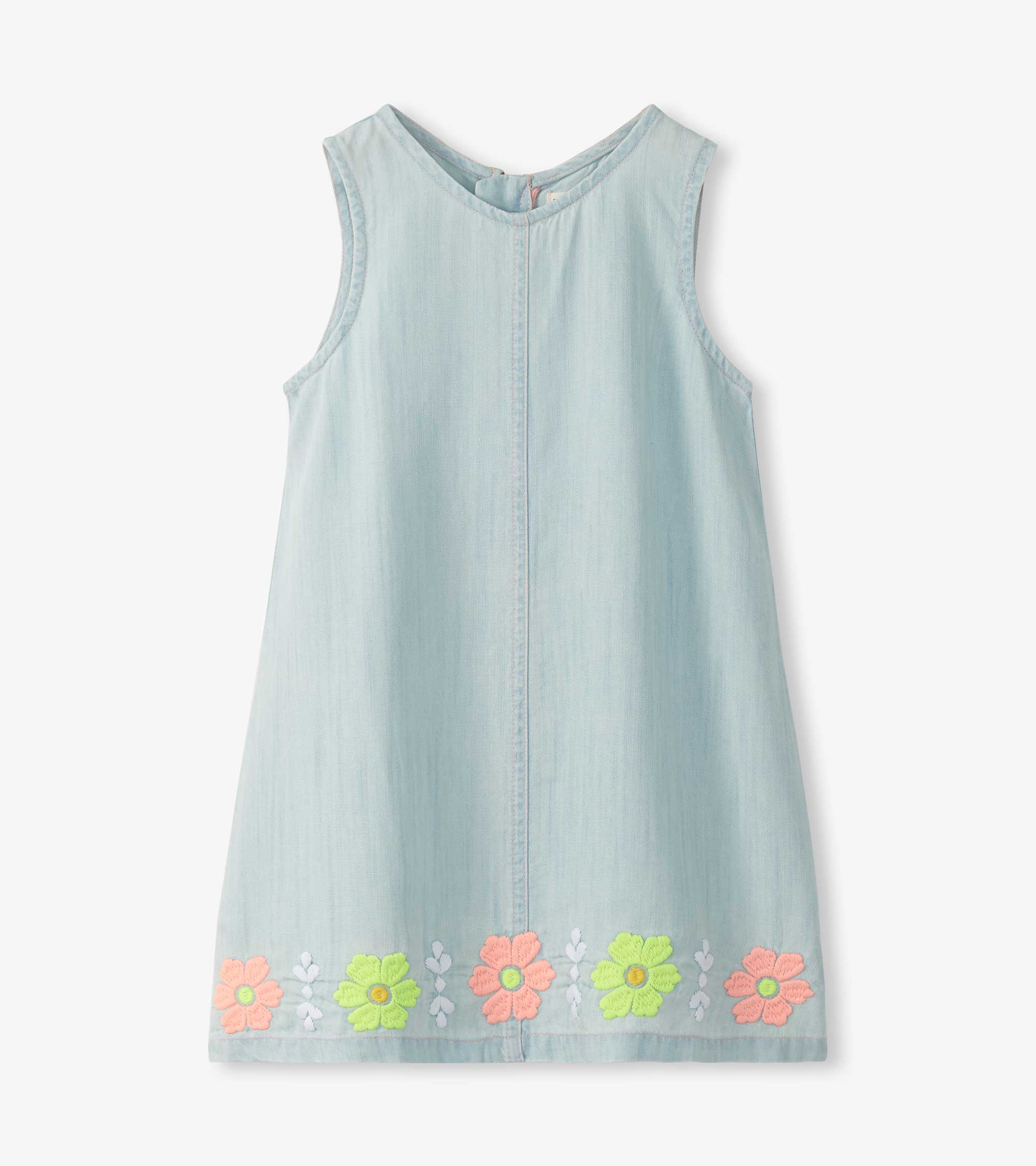 Hatley hellblaues, besticktes Latzkleid aus Tencel - Blue