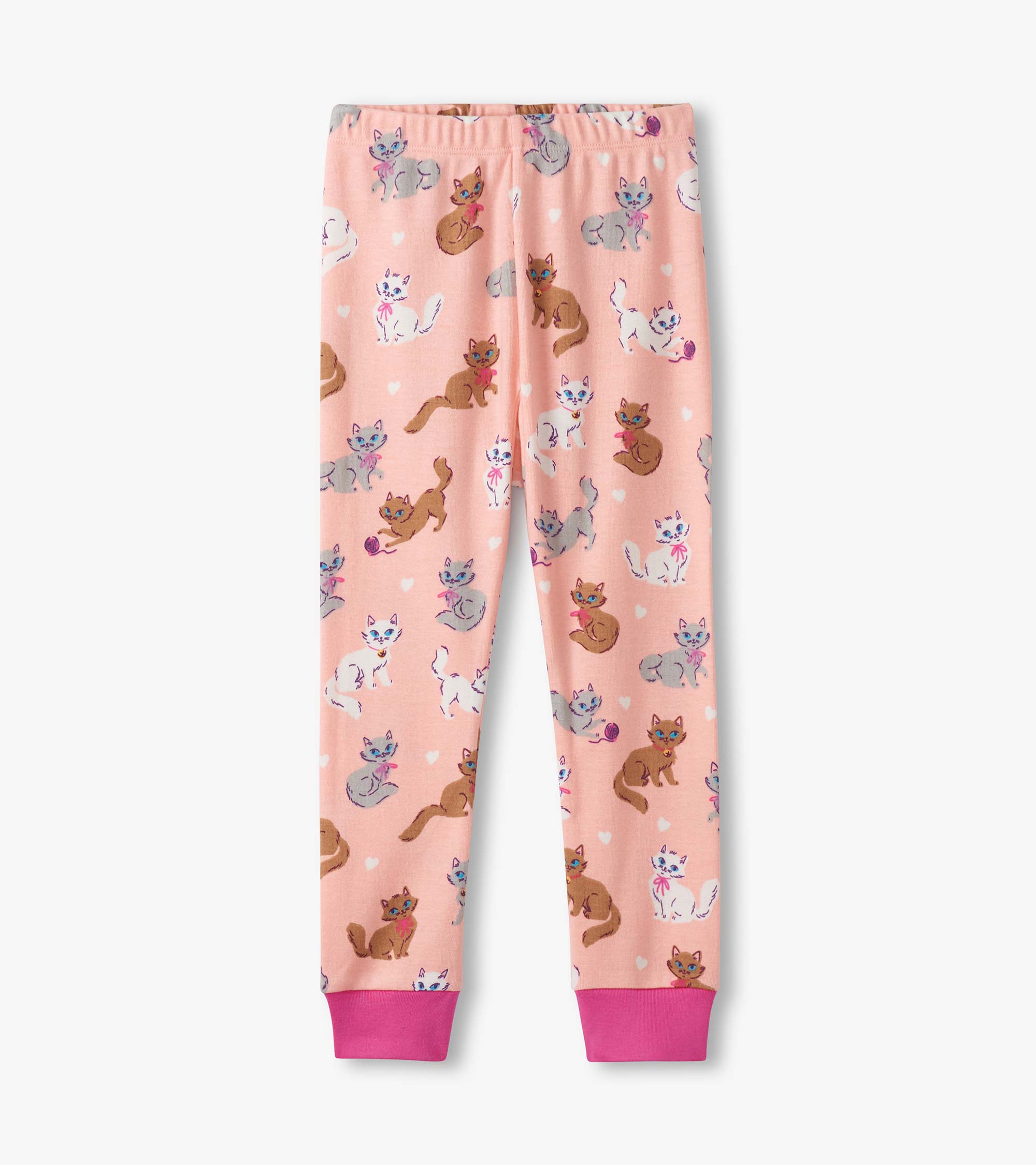 Hatley "Schlafanzug lang" mit Kätzchen - Puderrosa